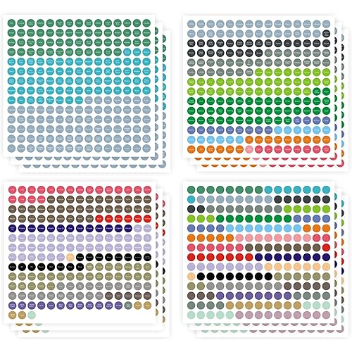 2520 Stickers 12 Sheets Essential Oils Labels Bottle Cap Stickers Lid Stickers for Rollerballs Bottles and Organizing Oils Proof Labels Stickers Waterproof Cap Stickers for Essential Oil Bottle