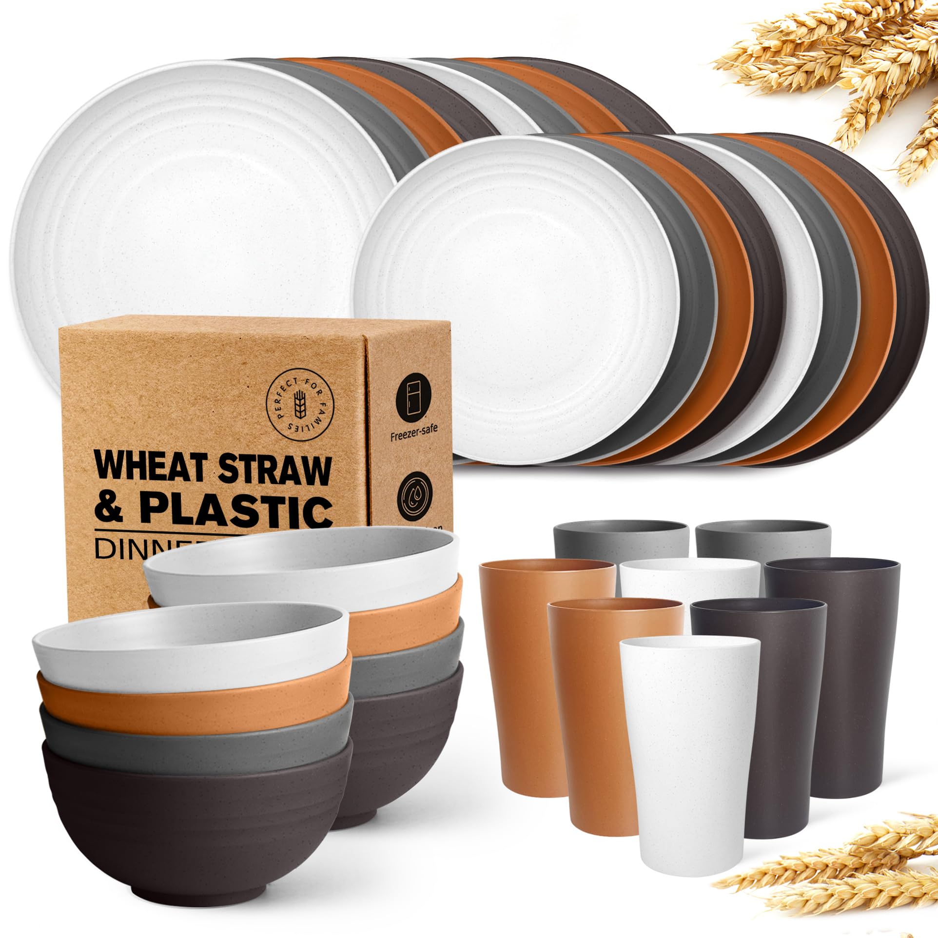 Wheat Straw Dinnerware Set - 32 Piece -26 Wheat Straw Dinnerware Set - 32 Piece -26