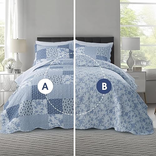 Miniatura 3 de Juego de ropa de cama Kasentex edredón con fundas decorativas, diseño en tejido de microfibra colorido, prelavado