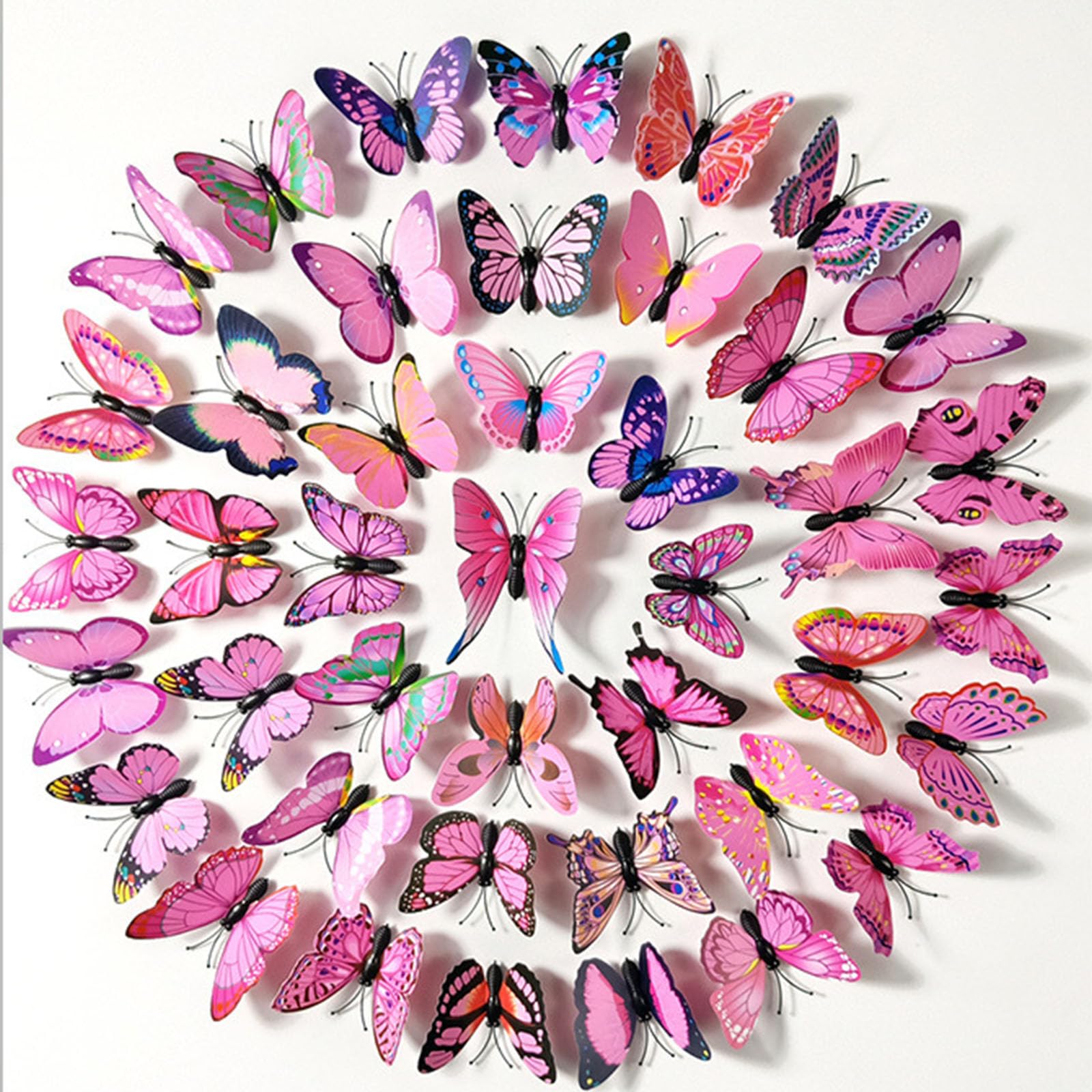 mozhixue 200PCS 3D Flying Butterflies Wall Decor Blue Butterfly Stickers Butterfly Party Decorations for Birthday Shower Party Supplies Crafts Art (