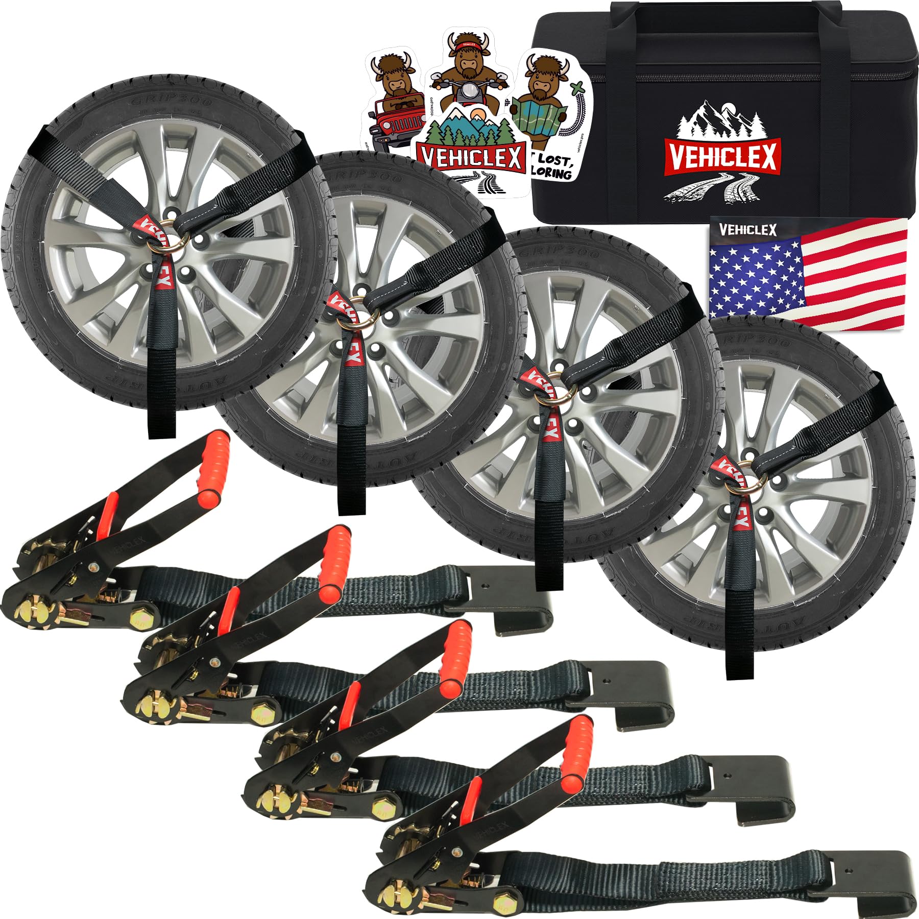 Vehiclex Lasso Wheel Tie Down Straps