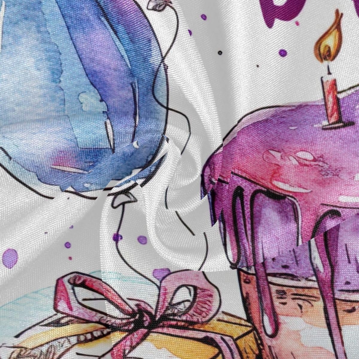 Nander Cartoon Birthday Cake Outdoor Tablecloth 60In,Waterproof with Zipper Umbrella Hole Patio Round Table Cloths for Backyard Parties Picnic BBQs