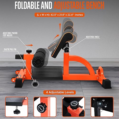 Miniatura 4 de SQUATZ Máquina de sentadillas Sissy  Banco plegable para sentadillas para gimnasio en casa, estación de entrenamiento y ejercicio de piernas,