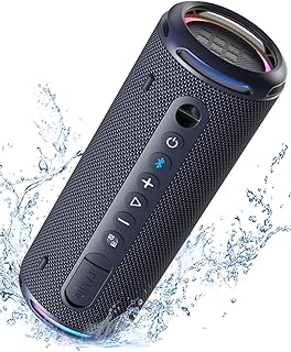 Tronsmart T7 Lite Bluetooth Speaker - Wireless Portable Speaker with Powerful 24W Bass, IPX7 Waterproof, 24H Playtime, LED Lights, App Control, True Wireless Stereo for Party, Outdoors, Travel, Sport