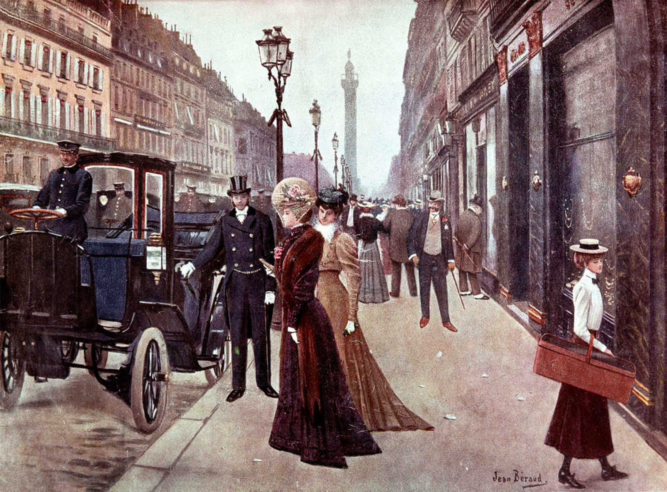 ARTXLXXBN Famous Print Painting Colorful Art Print the Rue De La Paix in Paris by Jean Beraud Canvas Art Decorations for Home Decor 60x90cm