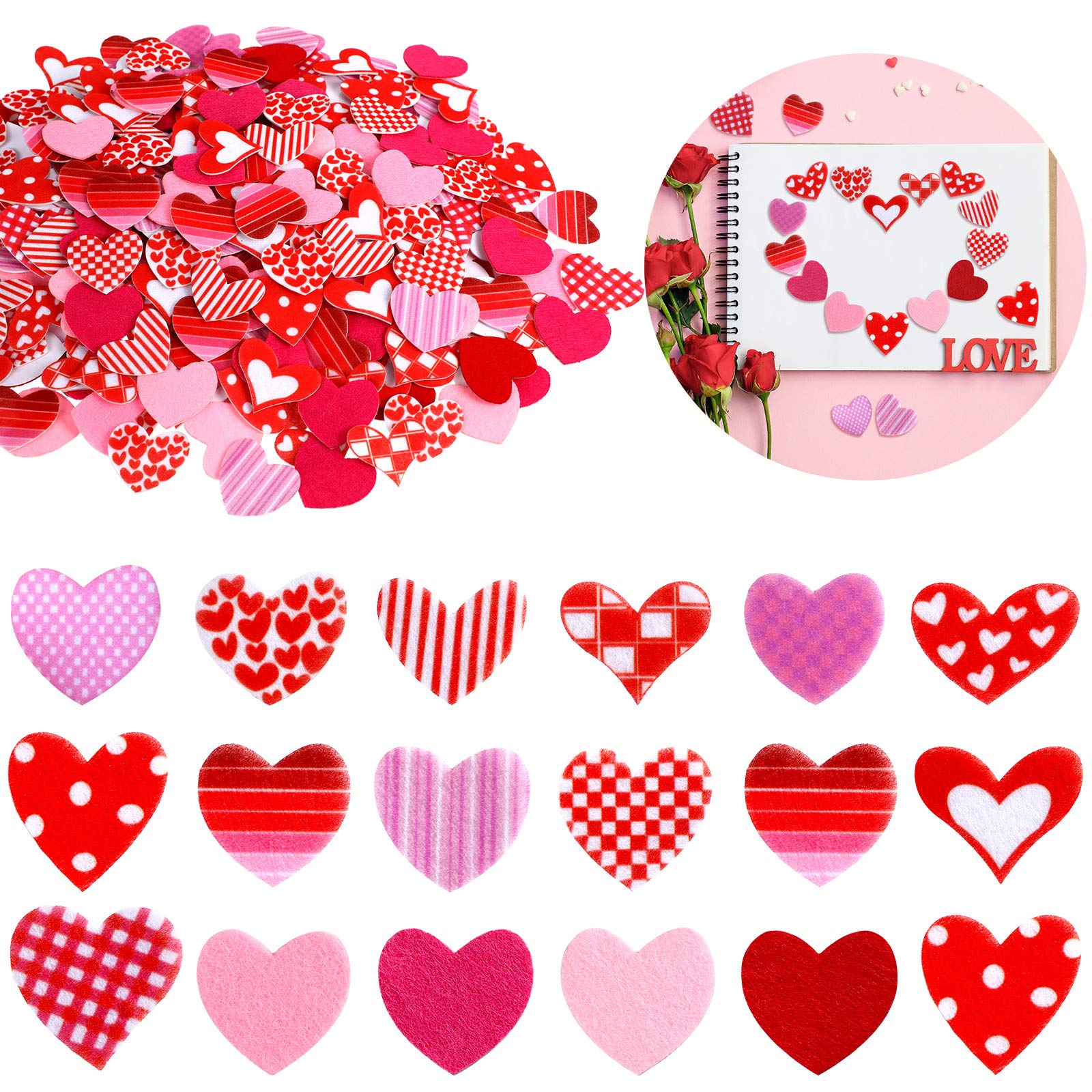 Autocollants coeur en feutre pour emballage cadeau Saint Valentin et mariage
