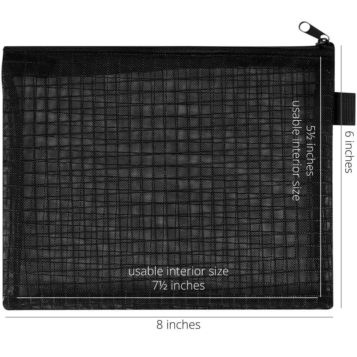 Bolsa de malla con cremallera, Set de 5, organizar suministros, cosméticos, accesorios de viaje