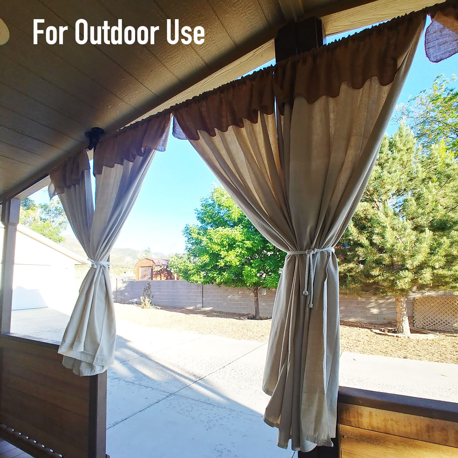 2 Pack 1 Inch Industrial Curtain Rods for Windows 60 to 120 Wrap Around