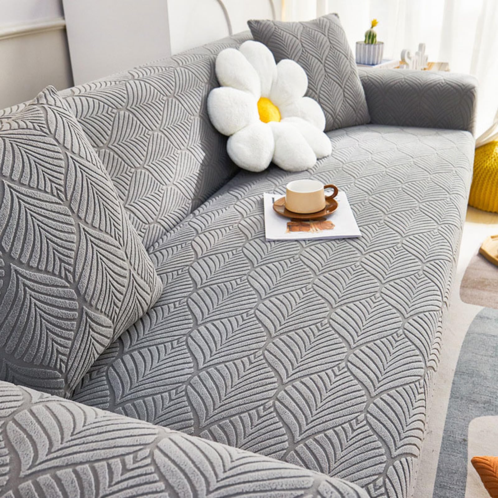 Housse canapé super élastique antidérapante et lavable 3 places