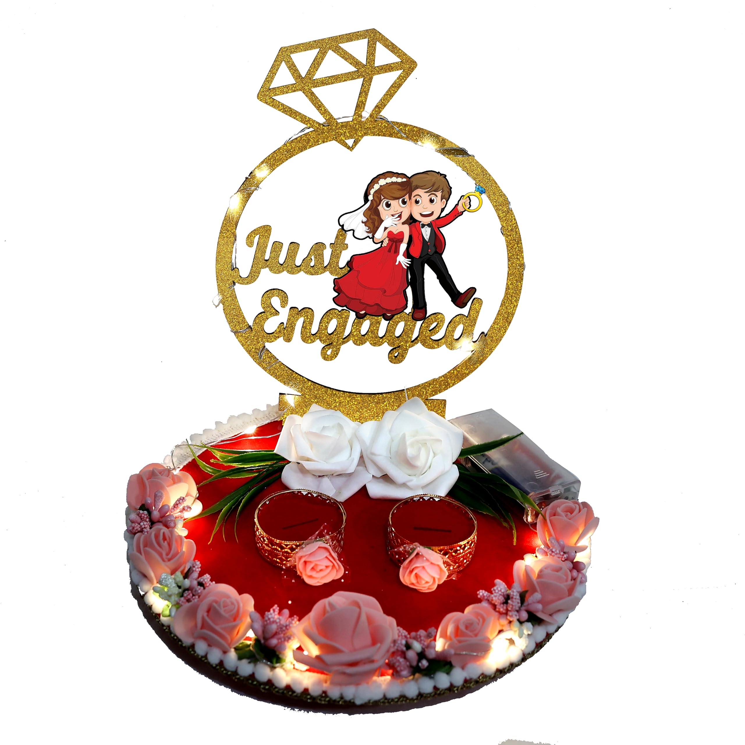 The Bride Made™ Engagement Ring tray holder platter with Fairy LED Light (LED Lighit) (B0CHN3CBY6) Amazon Price History, Amazon Price Tracker