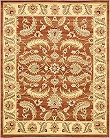 Vista 33 de Unique Loom - Colección Voyage - Alfombra redonda tradicional oriental, marrón, Polipropileno, Marrón/Azul Claro