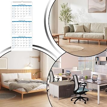 3 Month Calendar 2025 Vertical Yearly Planner Offices Supplies | Yearly Calendar Vertical Display OfficeSupplies ExerciseWorkout DailyHome OfficesWedding PartyBirthday Travel Pared