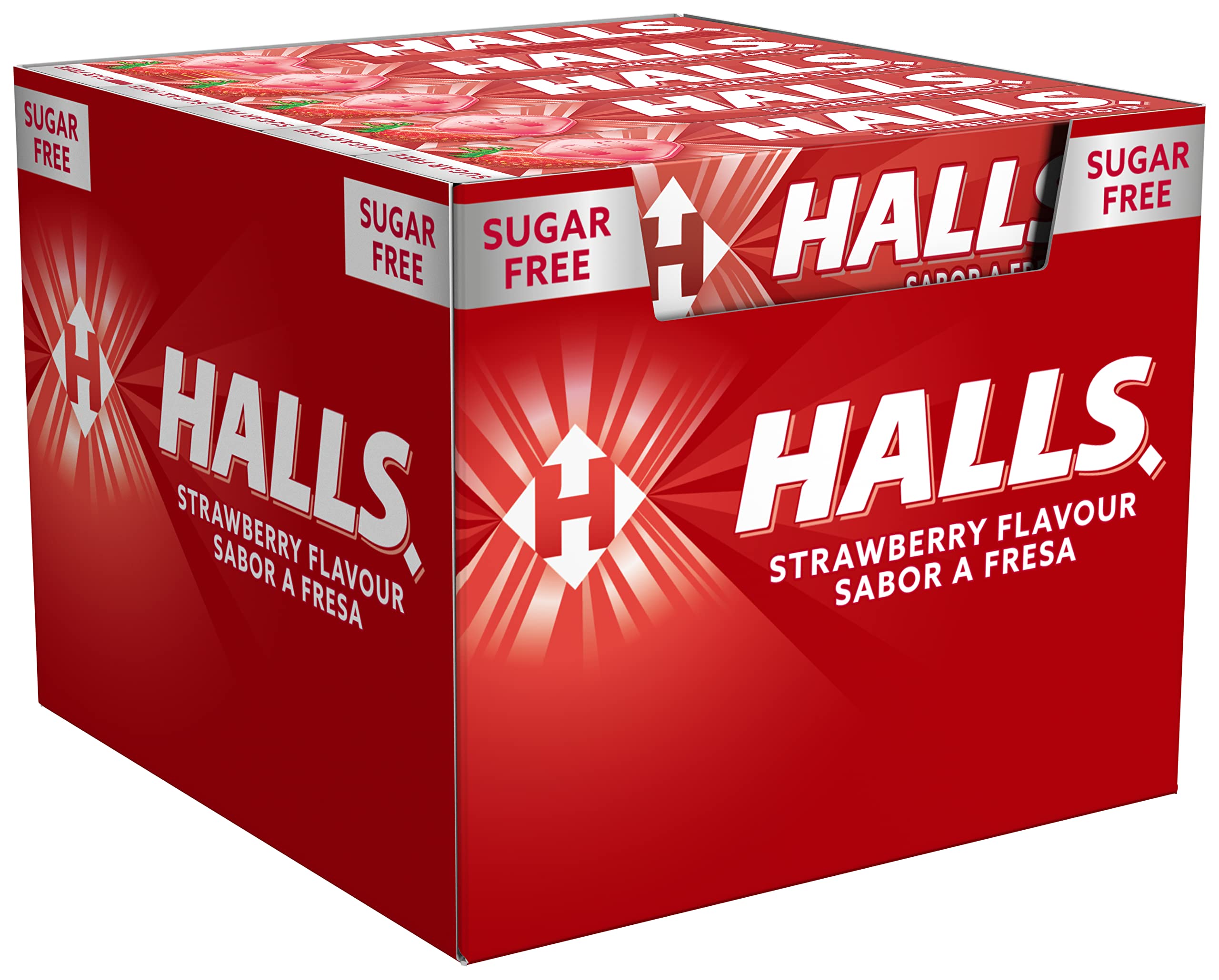 Halls Fresa - Caramelo duro - Caja con 20 Sticks de 32 g