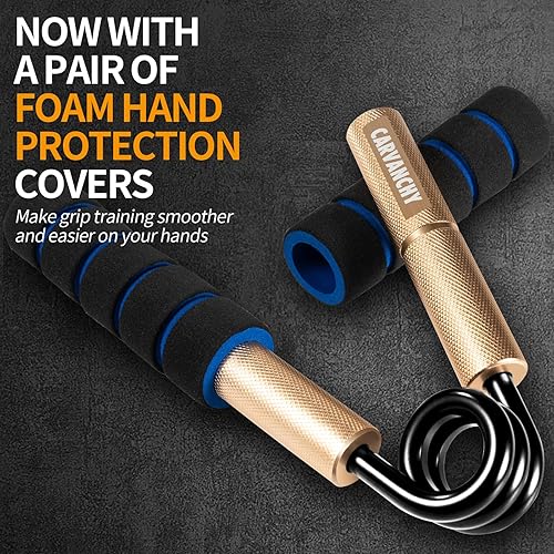 Miniatura 10 de Juego de entrenamiento de fuerza de agarre, 50-300 libras (paquete de 6), fortalecedor de antebrazo de muñeca, metal antideslizante, fortalecedor de