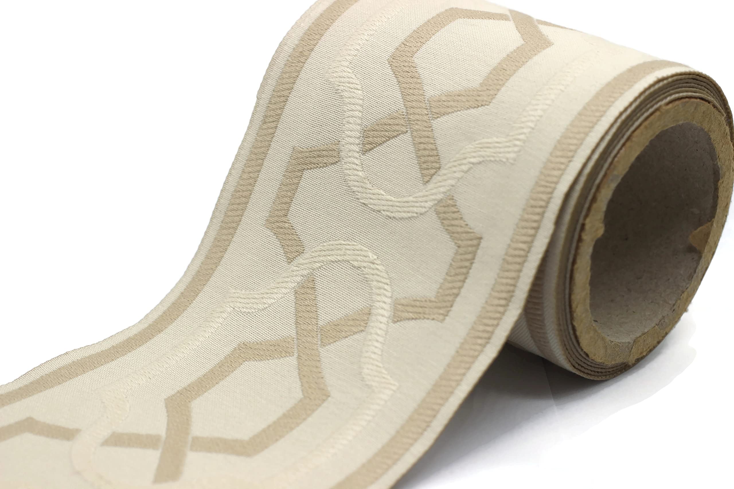 Garniture de rideau jacquard haut de gamme 100 mm ruban géométrique