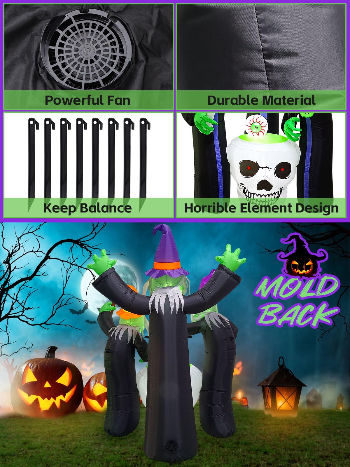 6.2 Feet High Halloween Inflatables - Image 3