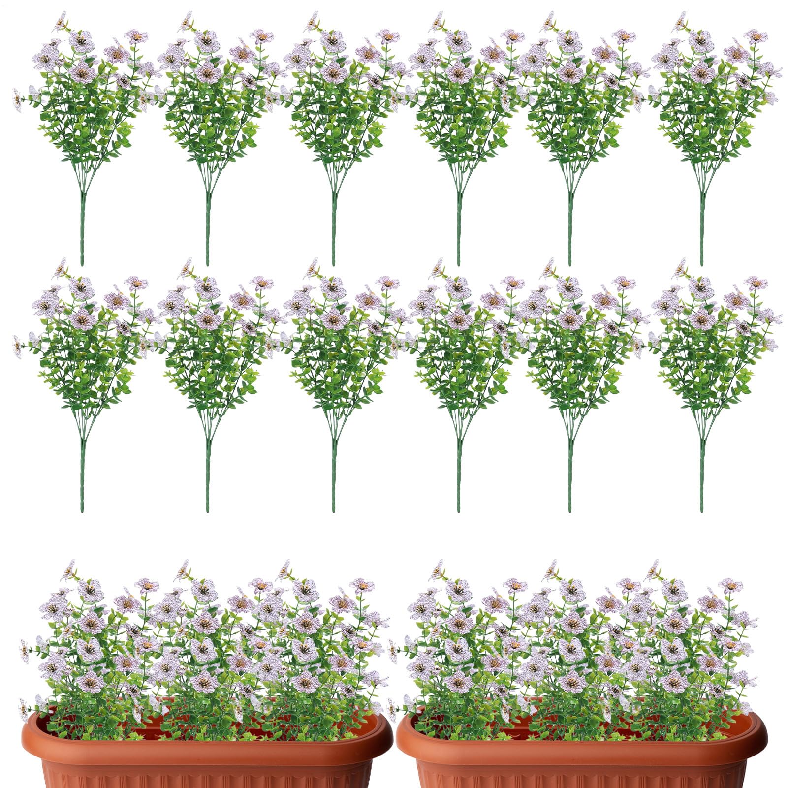 Fleurs artificielles pour l'extérieur pour mariage et porche | Faux bouquets de soie de jardin