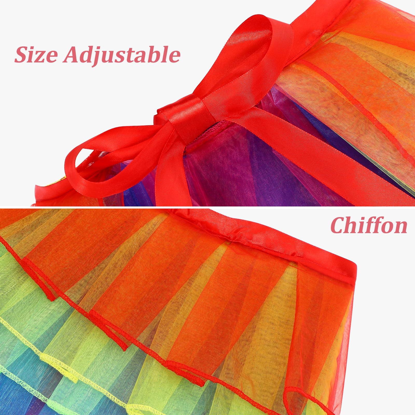 Lurrose Regenbogen Tüllrock Damen Damen Tutu Rock Blasen Tutu Rock Petticoat Unterrock Tutu Röcke Ballett Tüllrock Damen Für Kostüm Cosplay Abschlussball Mardi Gras