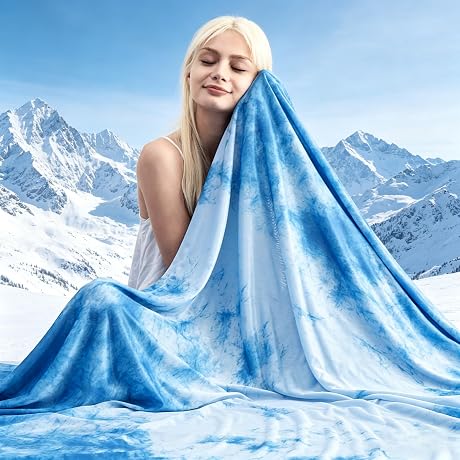 Marchpower Arc-Chill Cooling Blanket for Hot Sleepers Queen Size, Cold Blankets for Sleeping, Double-Sided Cooling Fabric Q-Max>0.5, Tie Dye Summer Blanket