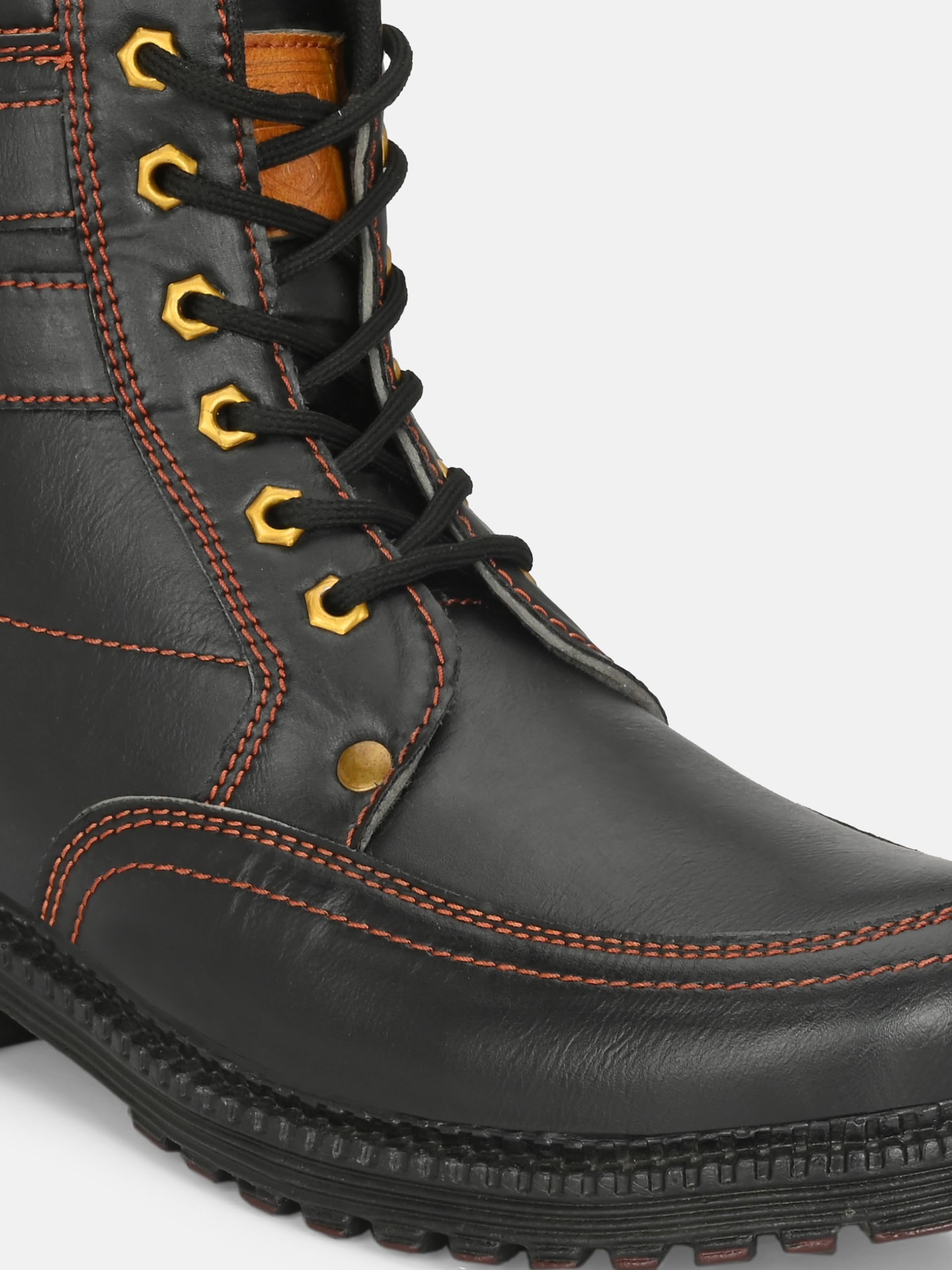 Big Fox Men's 666 High Ankle Riding/Trekking Hiking & Trekking Shoes for Men Black 8 4