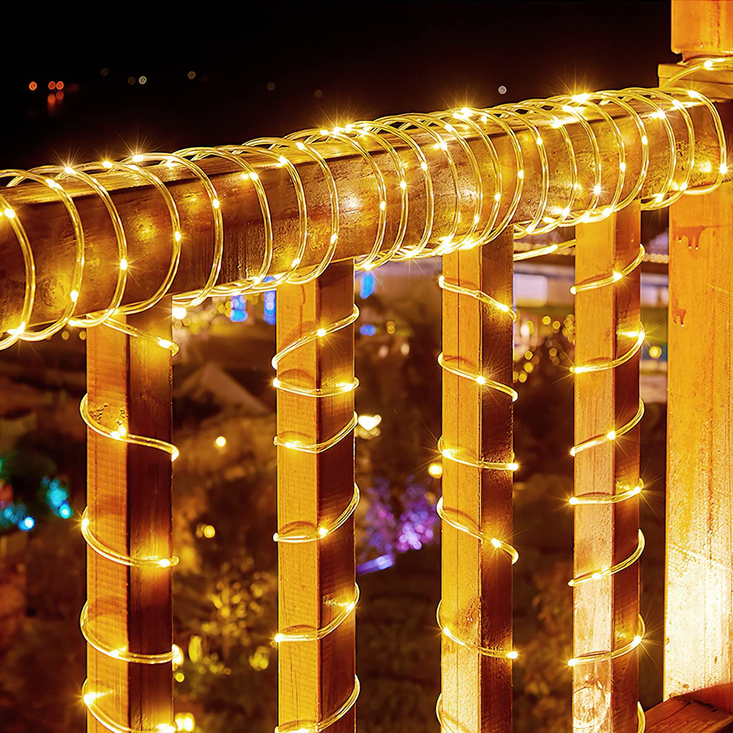 LED Lichterschlauch Außen, 30m 300 Lichtschlauch außen, IP65 Wasserdicht LED Schlauch, mit Timer & 8 Modi Lichtschlauch,für Außen Innen Party Hochzeit Weihnachten Dekolicht,Warm-weiß