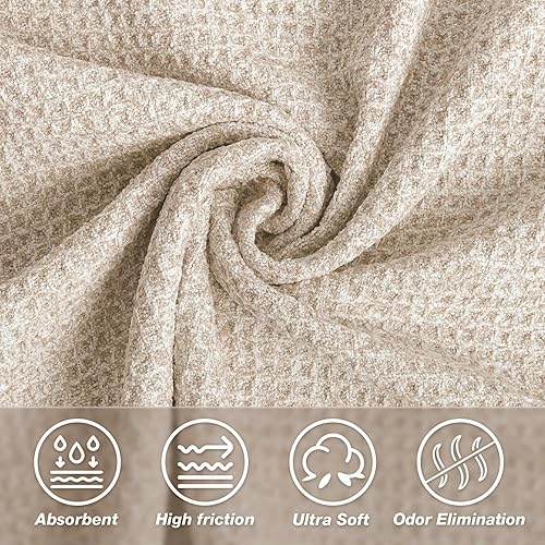 Miniatura 6 de Paquete de 2 toallas de yoga calientes antideslizantes para yoga caliente, microfibra de fibra adhesiva, de secado rápido, suave, absorbente, con