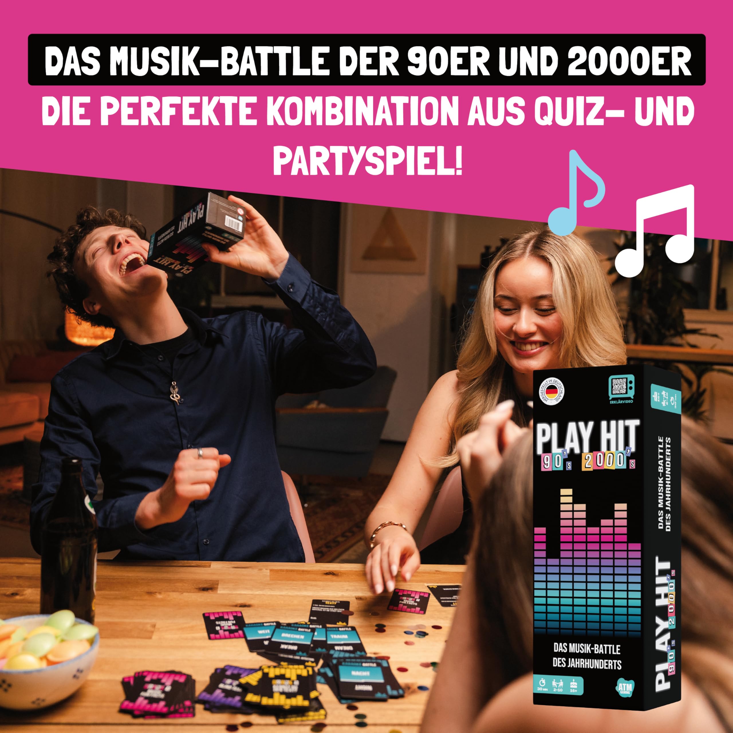 ATM Gaming Play Hit – Lot Des 2 Versions : Quiz Musical 90-2010 Et 2010-2025 – Jeu De Société Pour 2 à 10 Joueurs