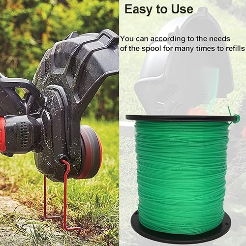 Miniatura 6 de KAKO 080 - Cuerda redonda de recortadora de malas hierbas de 0.080 pulgadas por 2000 pies, 5 libras, línea de recortadora de hilo redondo de grado