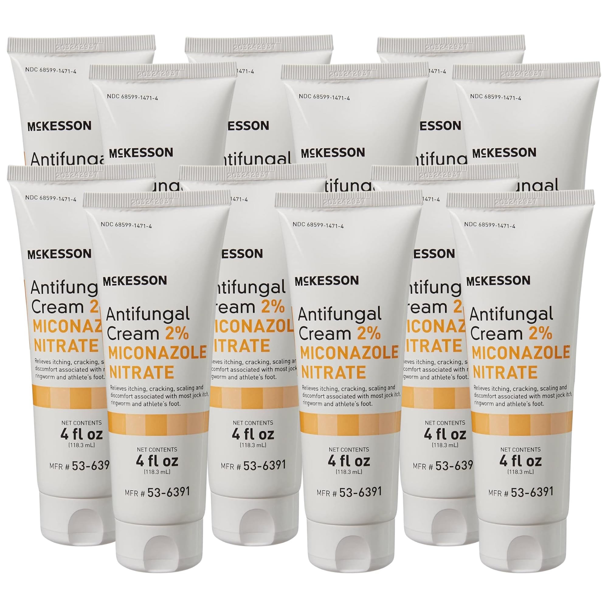 - McKesson Antifungal Cream, 2% Miconazole Nitrate - Relieves Itching, Burning, Cracking from Jock Itch, Ringworm and Athlete Foot - 4 oz., 12 Count