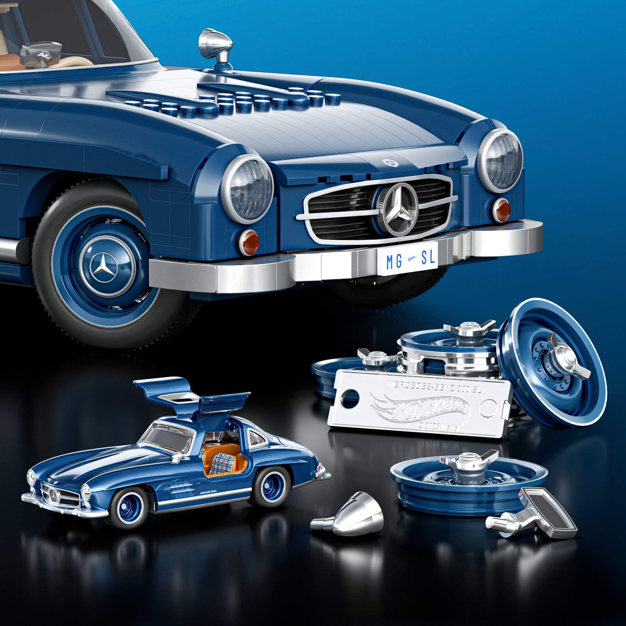 Mattel Brick Shop Hot Wheels Premium Series Building Set, Mercedes