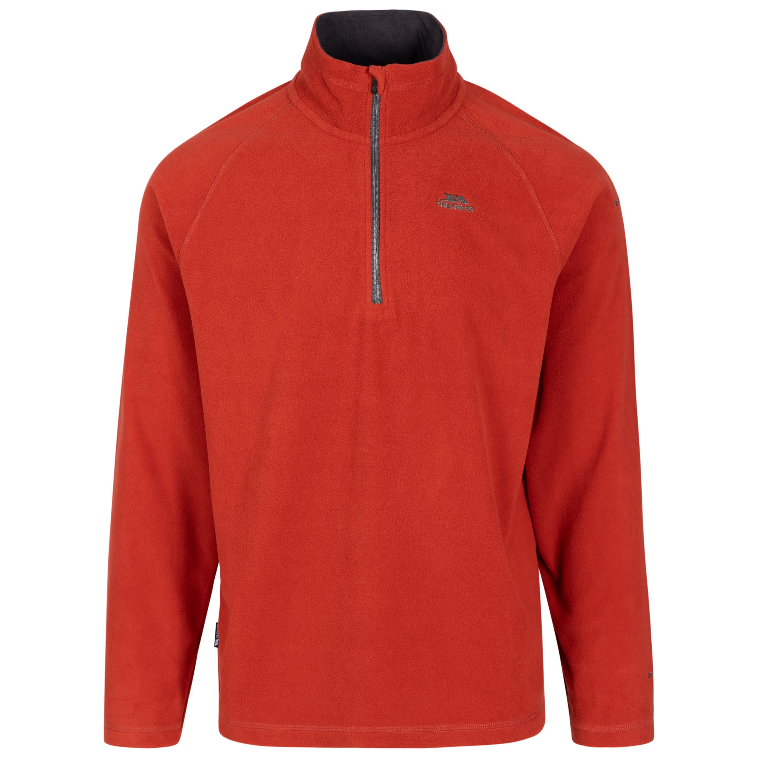 Trespass Men's Salsa Casual Fleece Top Blackford - Anti Pilling, 1/2 Zip Neck, Contrast Inner Collar, Contrast Neck Tape, Knitted, 100% Polyester