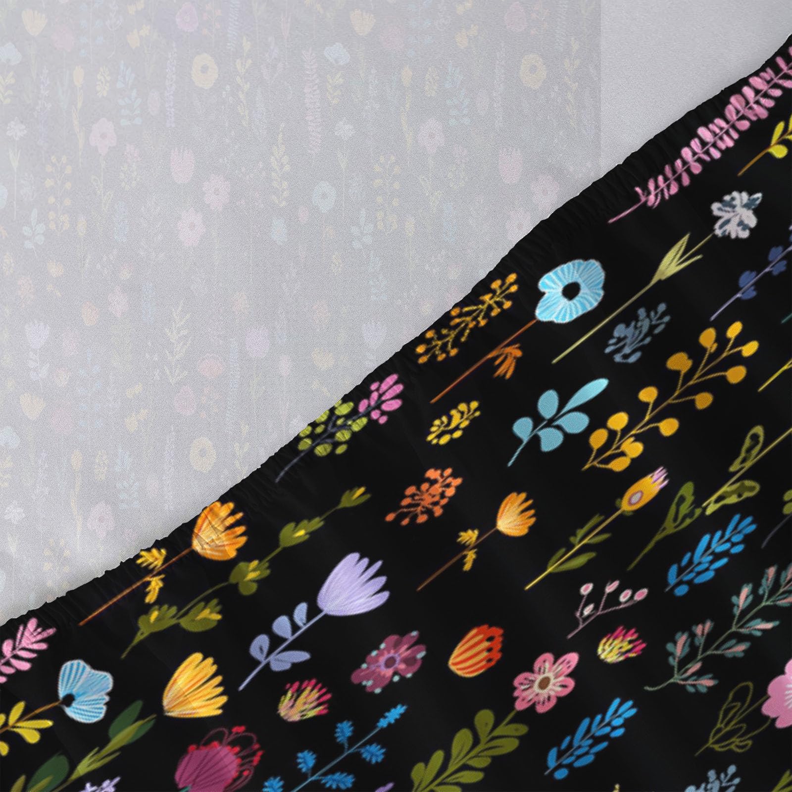 Sábanas 200X190/200Cm - Juego De Sábanas 3 Piezas Estampadas Dibujos Florales - Microfibra Suave Transpirable - Sábana Bajera Ajustable - Ropa De Cama Lindo Grafiti (Tinta Negra)