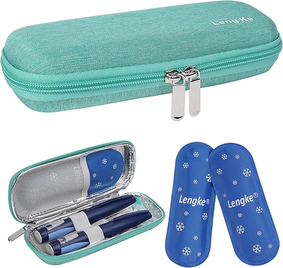 Insulin Cooler Travel Case, Diabetic Insulin Pen Carrying Case Portable Insulin Cooling Bag Organizer for Diabetic Supplies with 2 Ice Pack