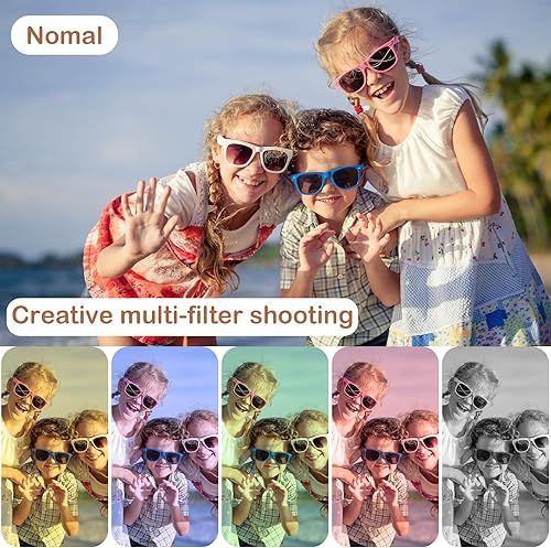 Miniatura 3 de Mini cámara digital con llavero, cámara CCD retro 1080P Flip the Lens Videocámara digital con tarjeta de 32 GB y lector de tarjetas 3 en 1, cámara