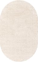 Vista 2 de Unique Loom Solo Collection - Alfombra de área - Calabasas (3' 3" x 5' 3" ovalada, marfil)