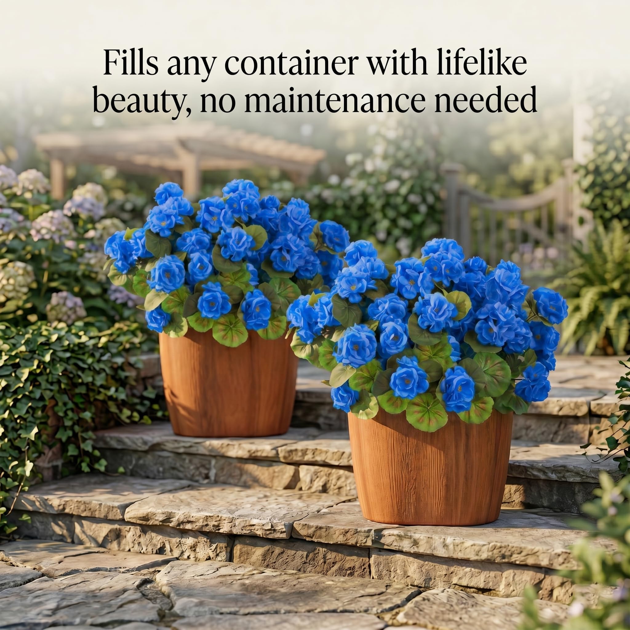 24Pcs artficial Fiori per Esterno Blu
