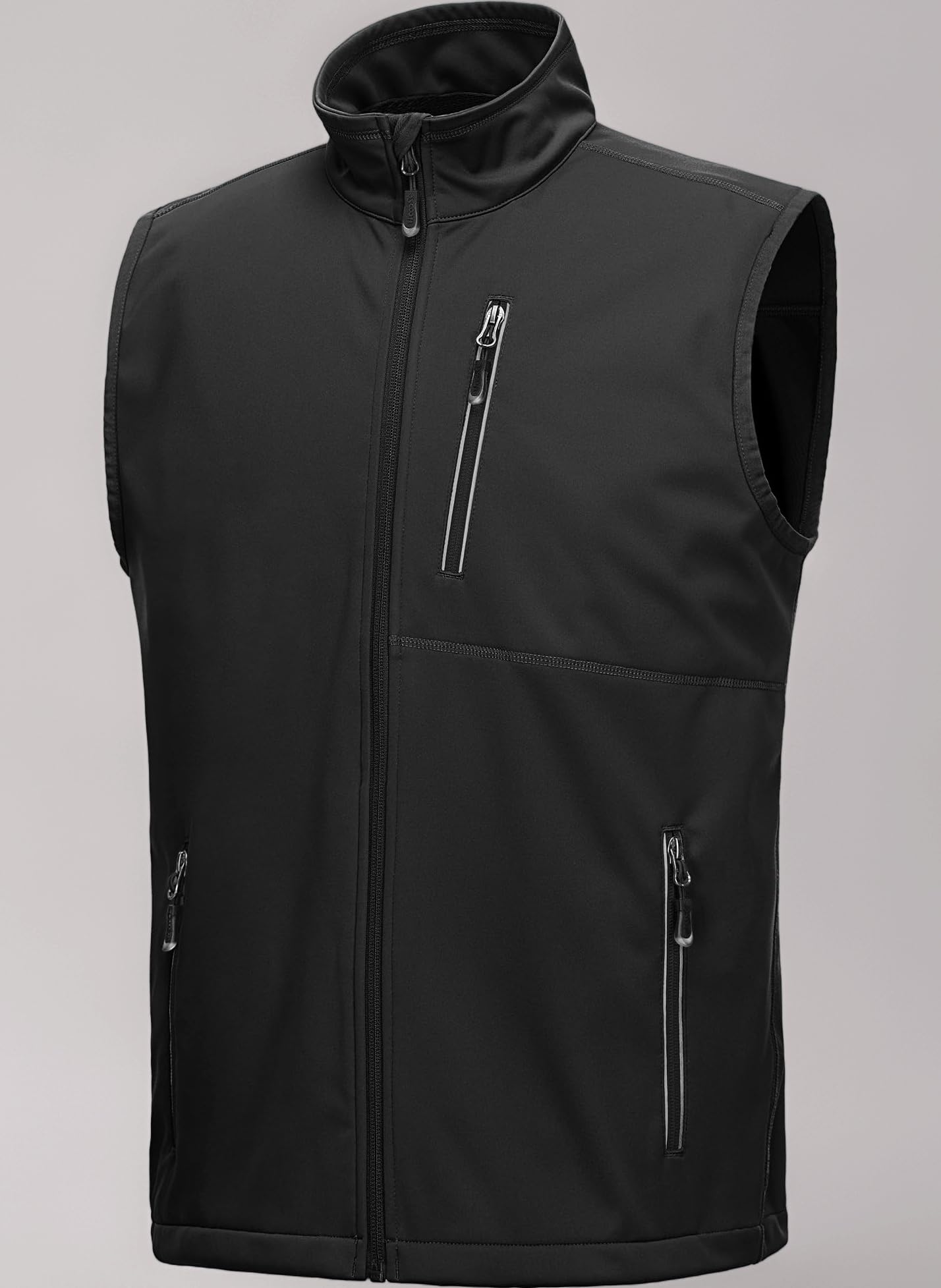 Men's Lightweight Softshell Gilet, Windproof Waterproof Outerwear Vest Gilets Sleeveless Jacket for Cycling Running Hiking Golf Travel