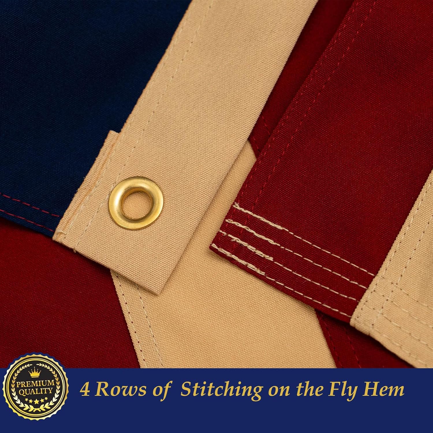 TOPFLAGS Cotton 1776 American Flag Betsy Ross Flags 3x5 Feet 250th Anniversary Vintage Tea Stained Heavy Duty USA Banner Embroidered Stars Sewn Stripes Indoor Outdoor Brass Grommets