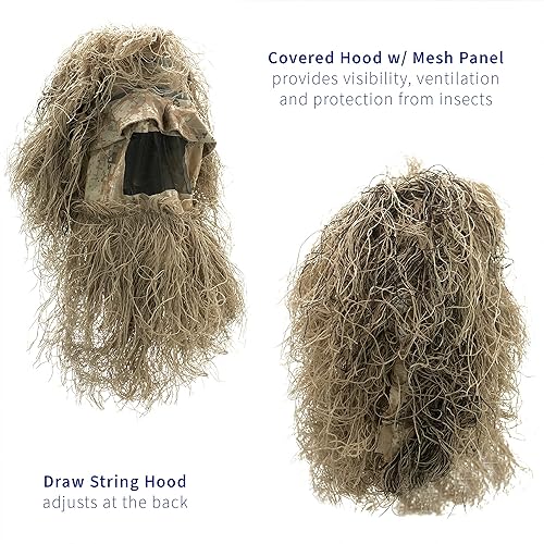 Miniatura 9 de VIVO Ghillie ropa de caza de camuflaje para el bosque- Traje (4 piezas)