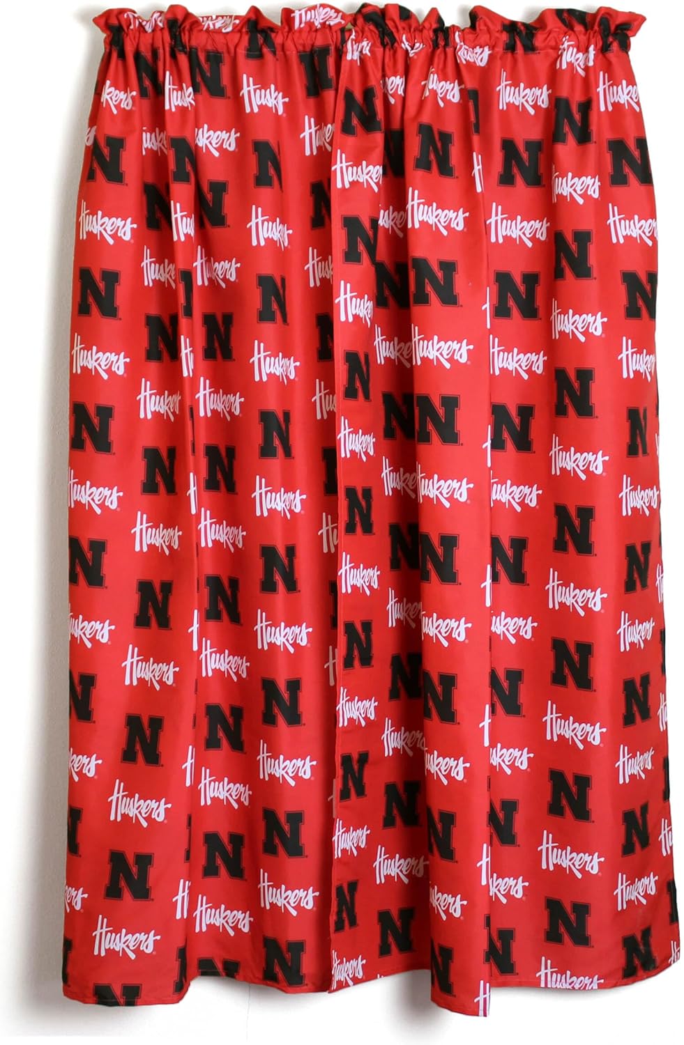 College Covers Everything Comfy Nebraska Cornhuskers Curtain Panel Set, 2 Panels, 2 Matching Tie Backs, 42 inches Wide by 84 inches Long