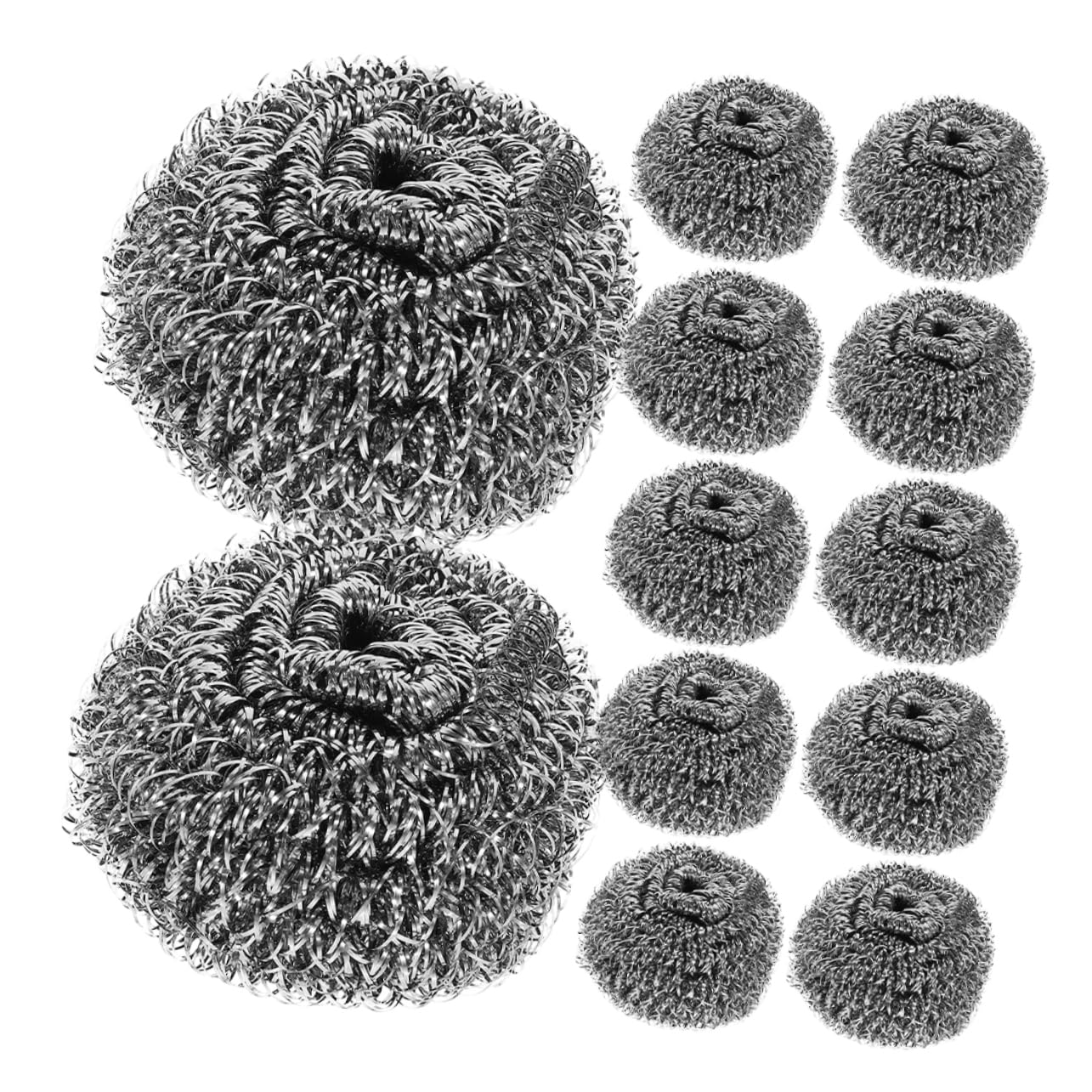 NOLITOY 12 Pack Dish Scrubbers Metal Scrubbers for Kitchen Wire Balls for Cleaning Pots Pans Oven Grill Cookware Brush