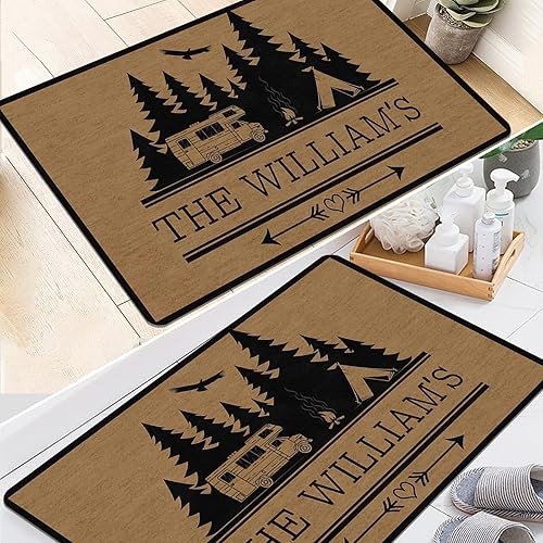 Miniatura 53 de Magimagine Tapete personalizado para puerta de camping con texto, tapete personalizado para cámper, accesorios personalizados, decoración de Multi