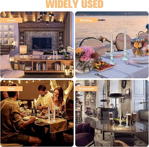 Miniatura 7 de Portavelas de cristal, 2 piezas de palitos decorativos para velas de pilar para eventos formales, bodas, fiestas, centros de mesa, centros de mesa,