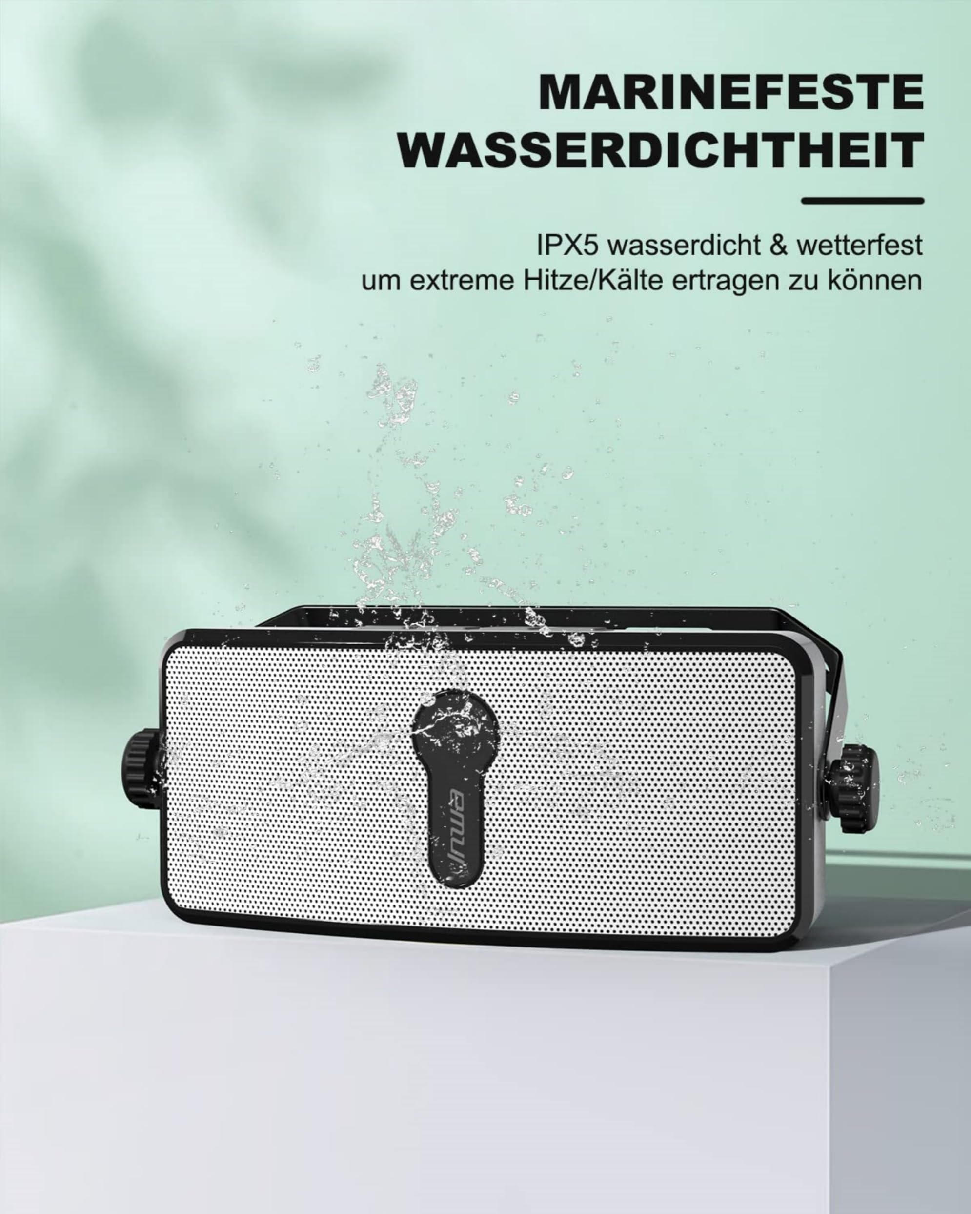 Inwa Bluetooth Outdoor Lautsprecher, Wandlautsprecher, Unbegrenzte Anzahl Synchronisiert, 17 * 10 * 6 cm, Wetterfest, Bluetooth-Verbindung zum Handy, Echo Dot (Sync Speaker, 2 PCS)