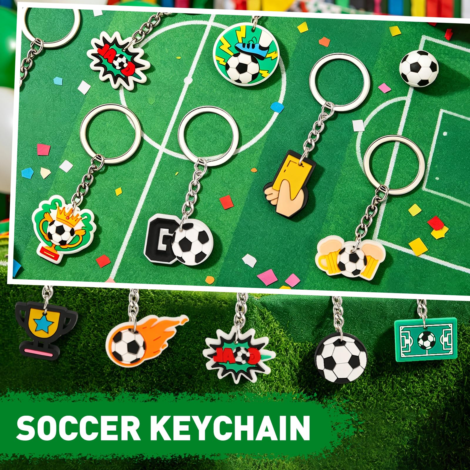 Llavero de Fútbol Mundial 2026, 10 Piezas PVC Copa del Mundo, Llaveros Deportivos Personalizados