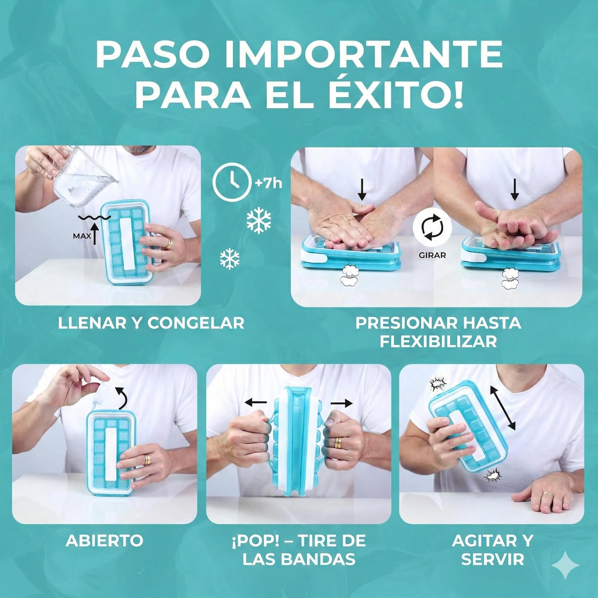 ICEBREAKER POP 2.0 Cubitera Máquina de Hielo 18 Cubitos Recipiente Silicona con Tapa