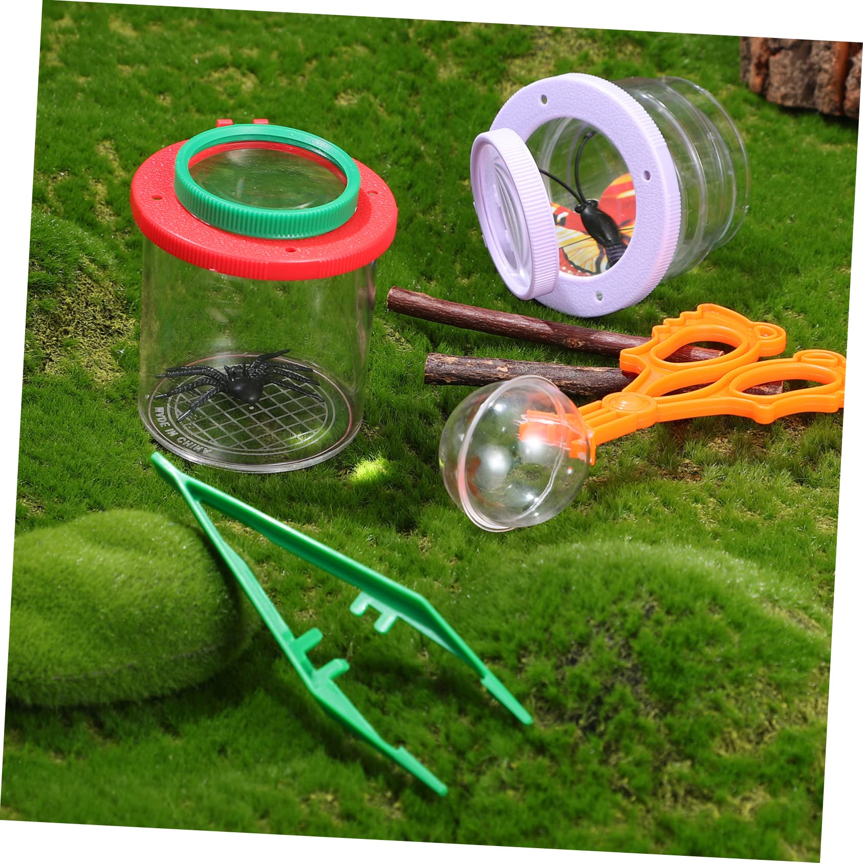 UPKOCH Kit de Capture D'insectes avec Loupe pour Garçon et Filles Ventilation en Plastique et Échantillon de Faux Insectes, pour L'observation Nature et L'exploration
