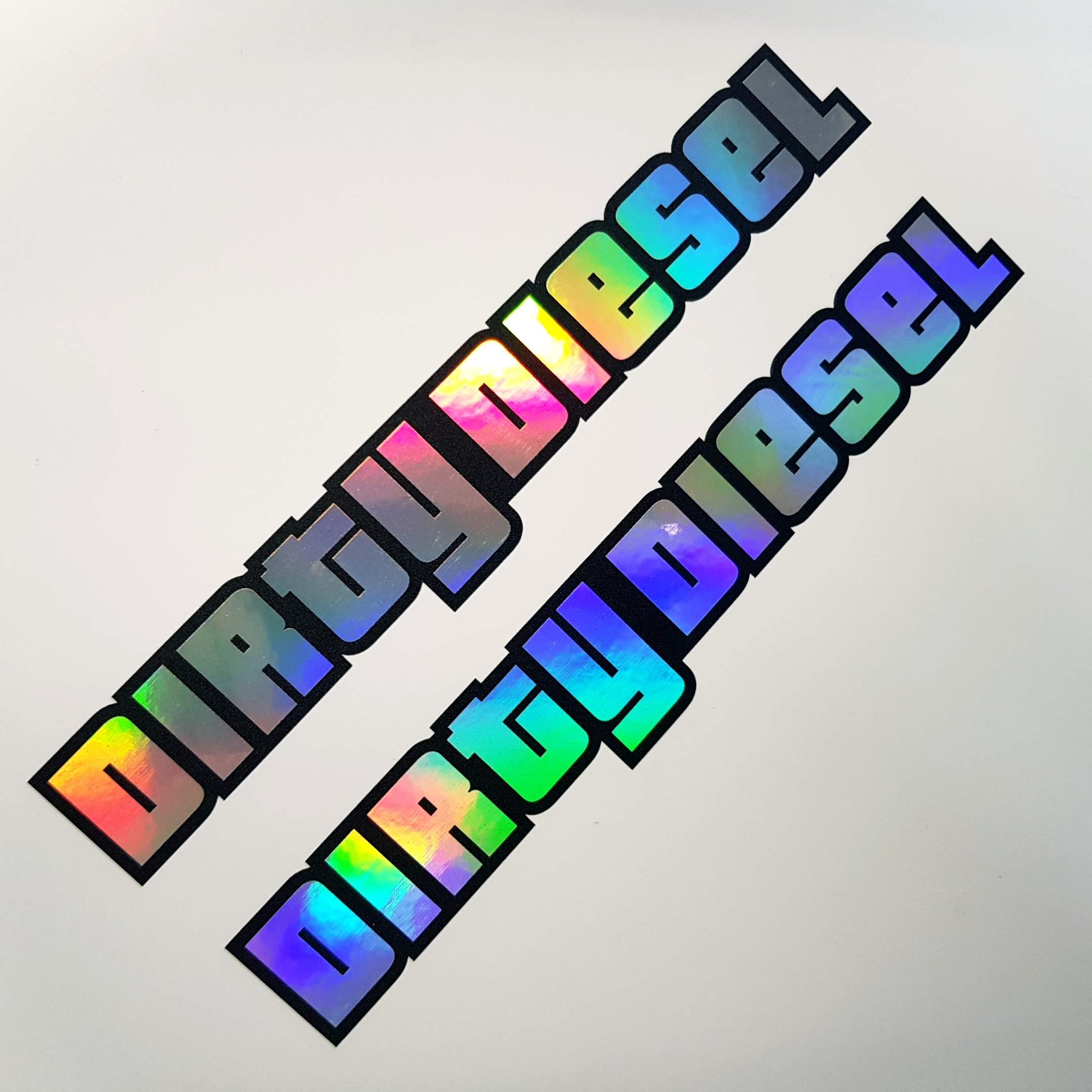 folien-zentrumfolien-zentrum 2X Dirty Diesel Hologram Oilslick Rainbow Flip Flop Black Sticker Metallic Effect Shocker Hand Car JDM Tuning OEM Dub Decal Stickerbomb Bombing Sticker Illest Dapper Fun Oldschool