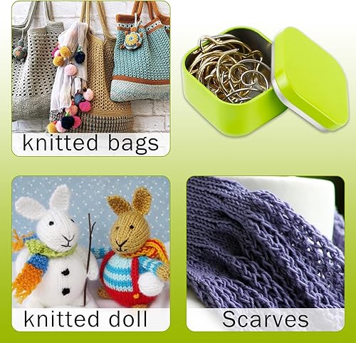 Miniatura 2 de 10 agujas de tejer en espiral con caja de almacenamiento, aguja de tapiz, aguja de cable en espiral, accesorios para tejer para principiantes (oro y