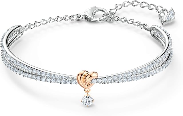 SWAROVSKI Lifelong Collection de bijoux en cristal Cœur pour femme, ton or rose & Finition de Rhodium